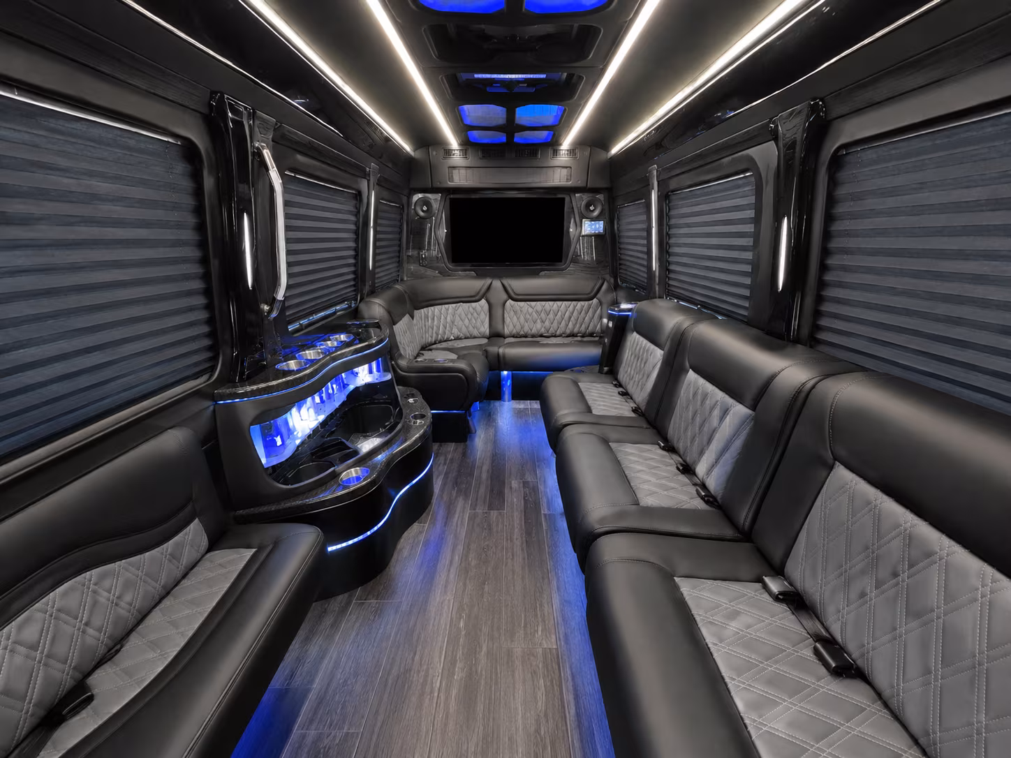 shreveport 20 passenger party bus inside
