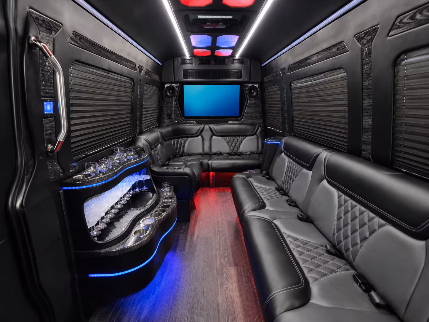 shreveport 25 passenger party bus interior