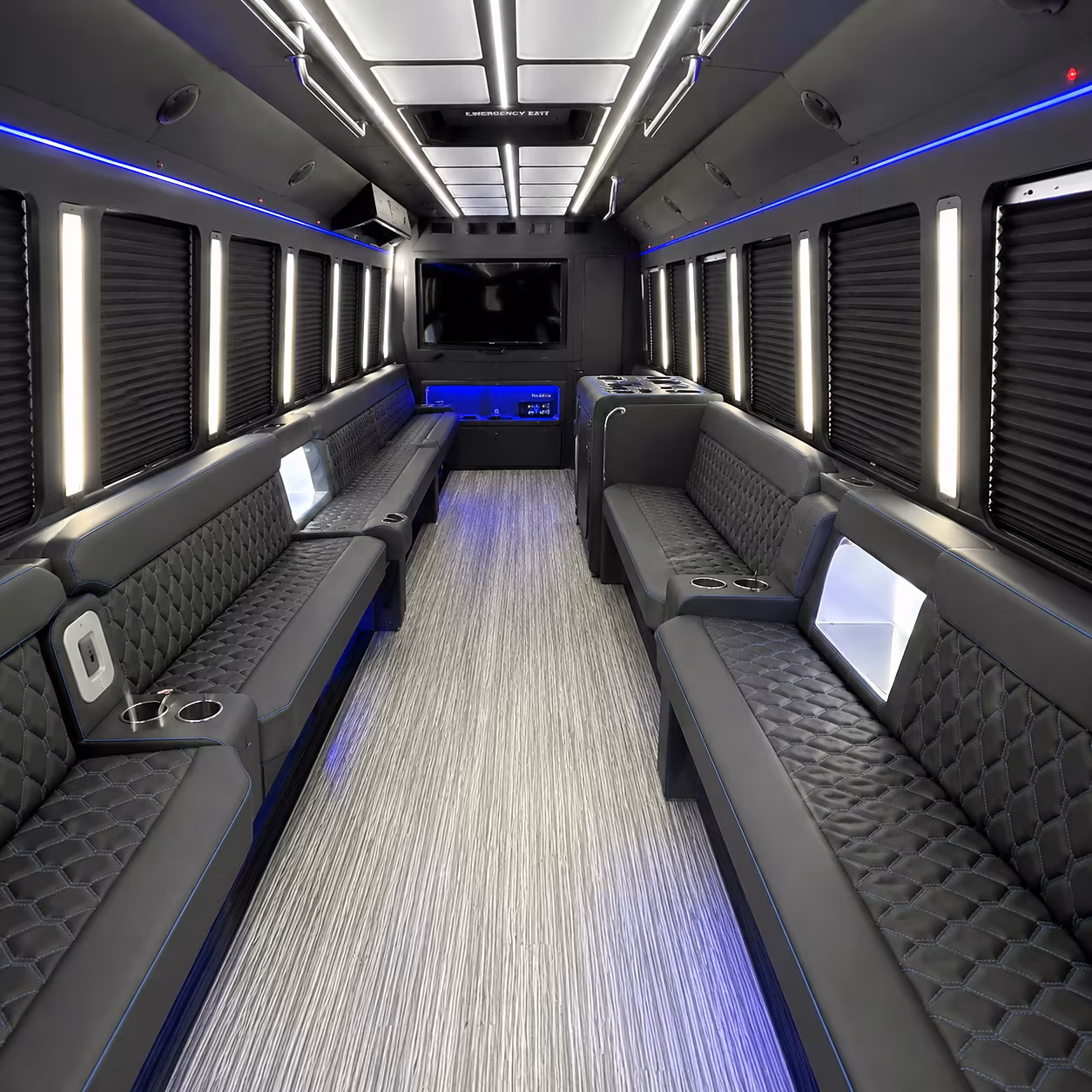 shreveport party bus rental interior